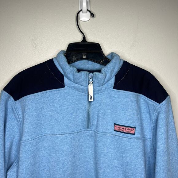 Vineyard Vines 1/4 Zip Pullover Sweatshirt Blue Sz Large Nautical Preppy Coastal - Picture 2 of 10